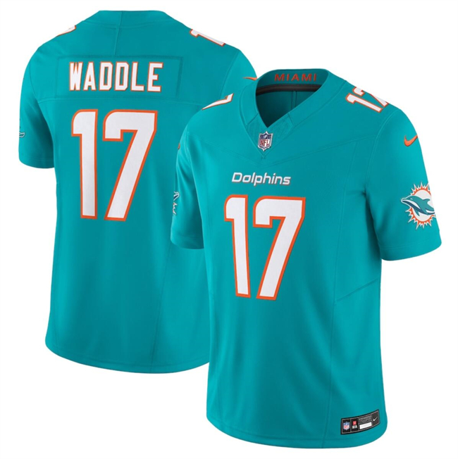 Youth Miami Dolphins #17 Jaylen Waddle Aqua 2023 F.U.S.E Vapor Limited Football Stitched Jersey